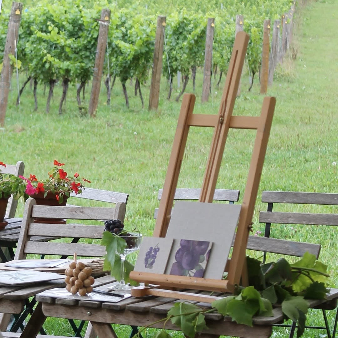sip and paint art class in an english vineyard surrey